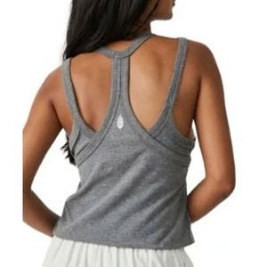 Free People Movement Two Times The Charm Tank, Gray - Size S, NWT
